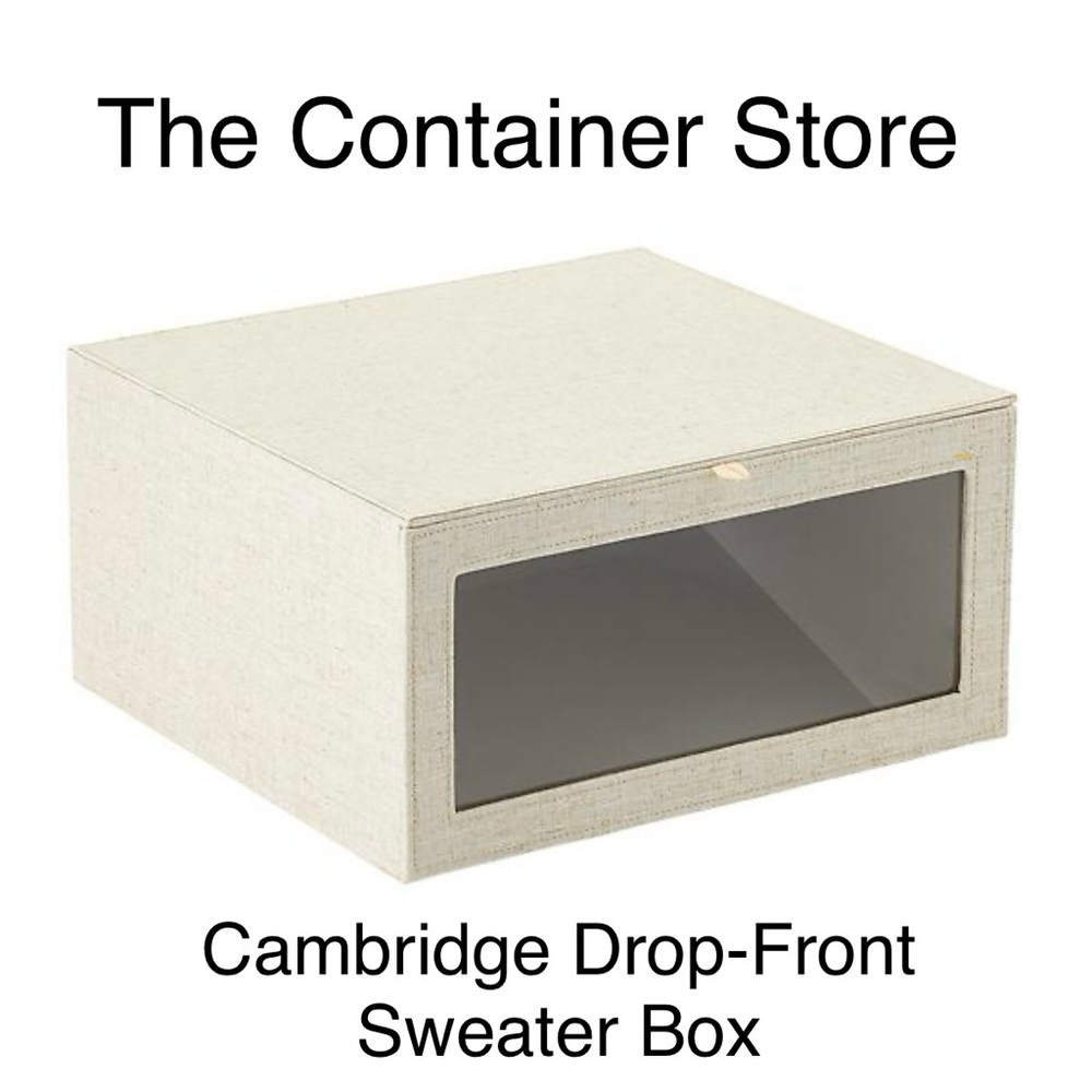 The Container Store linen Cambridge Front-Drop Sweater box